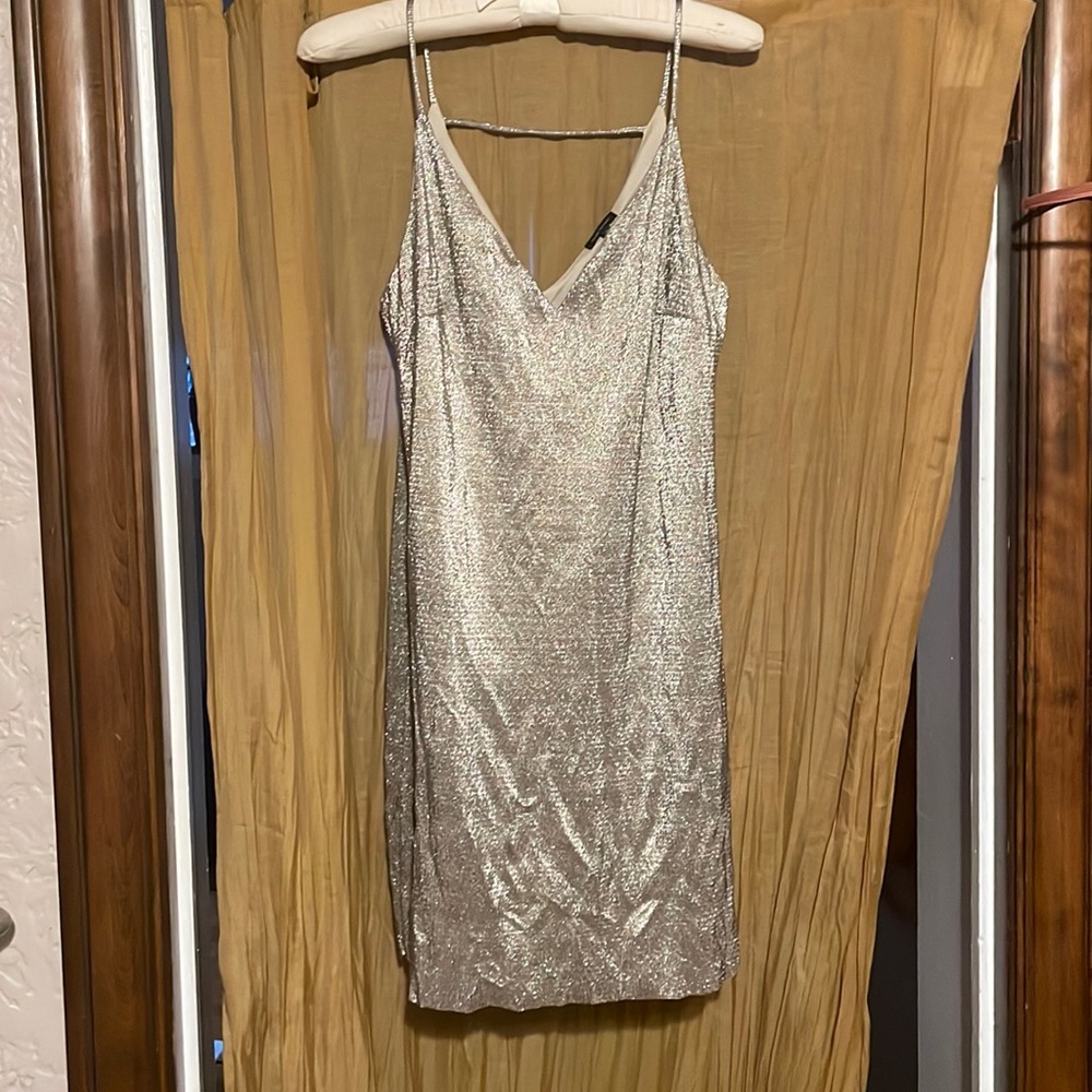 River Island Shift Metallic Dress